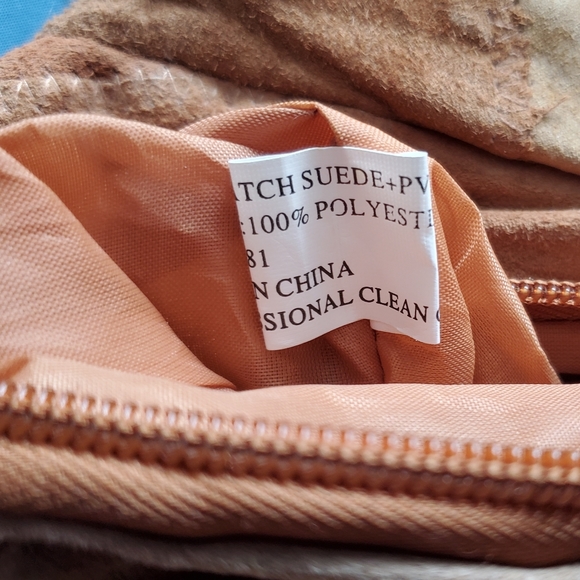 Suede Patchwork Handbag, Large Capacity, Multiple Pockets - Picture 12 of 13